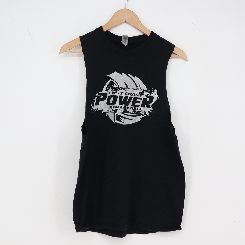 East Coast Power Volleyball Tank Men M Black Graphic Gildan DryBlend Excellent